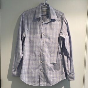 Perry Ellis Blue Plaid Dress Shirt